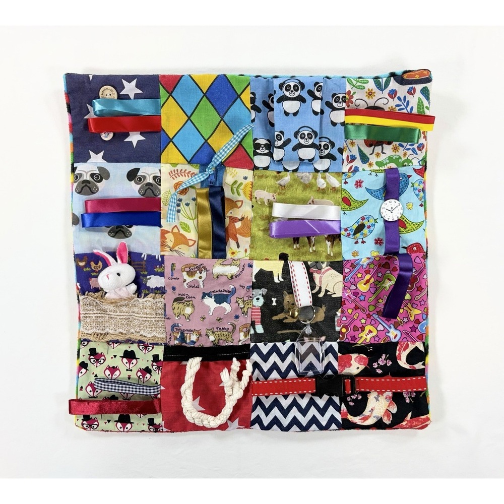 Adult Sensory Fidget Mat - Activity Blanket for Autism, ADHD, & Memory Care 16"